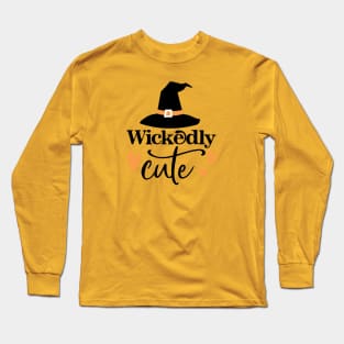 Wickedly Cute Halloween Fall Graphic Art Long Sleeve T-Shirt